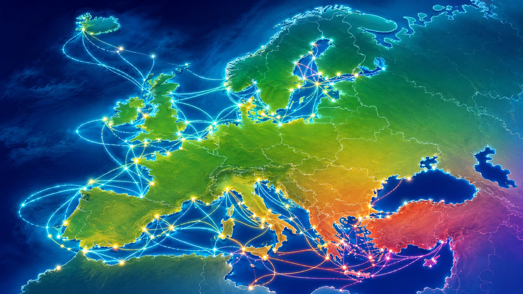 Carte des liaisons ferry en Europe