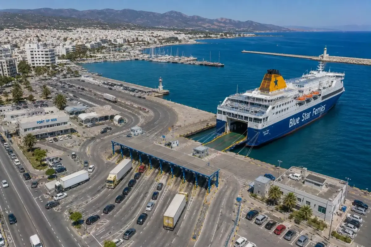 Port desservi par la liaison Le Pirée–Kos