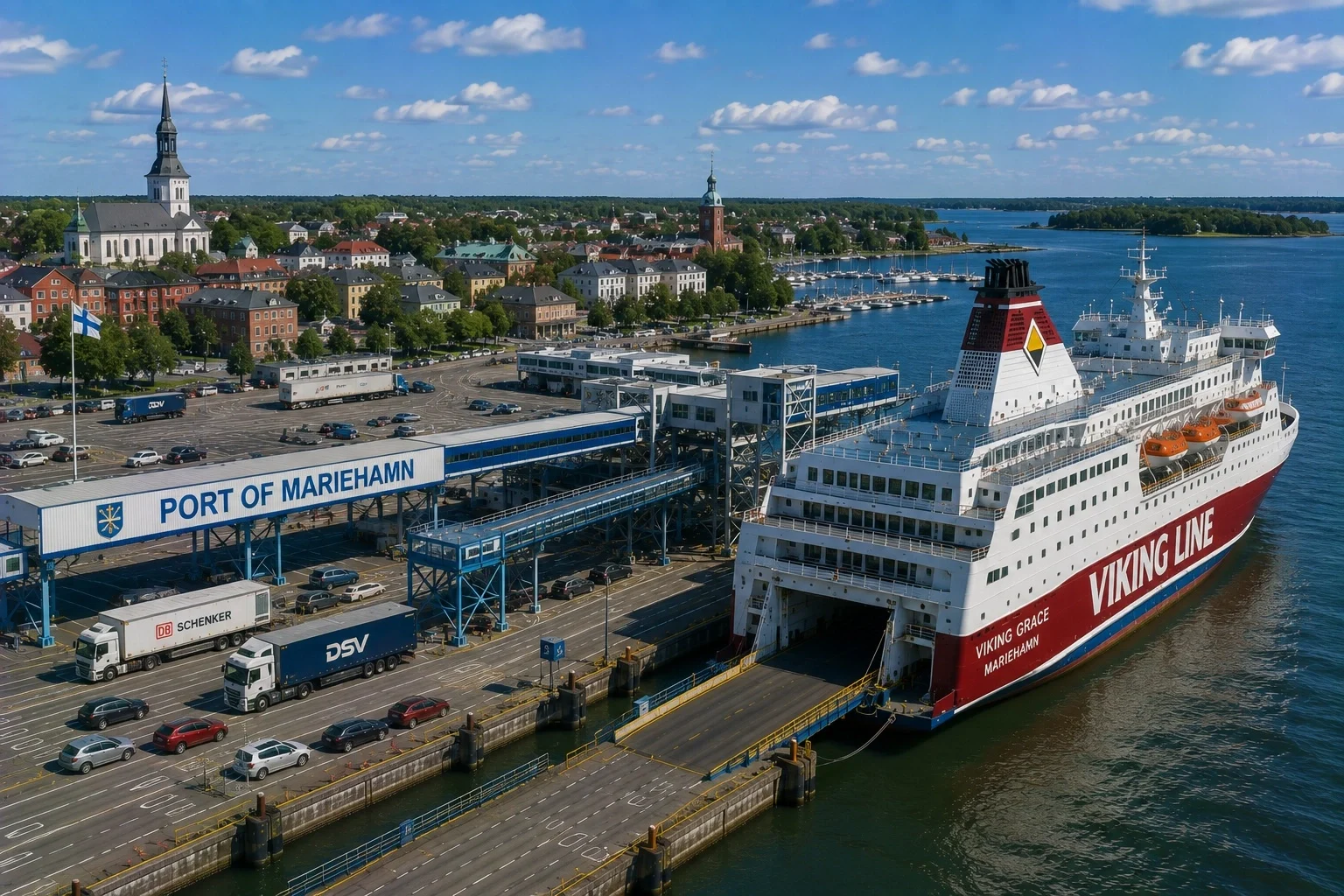 Port desservi par la liaison Stockholm–Mariehamn