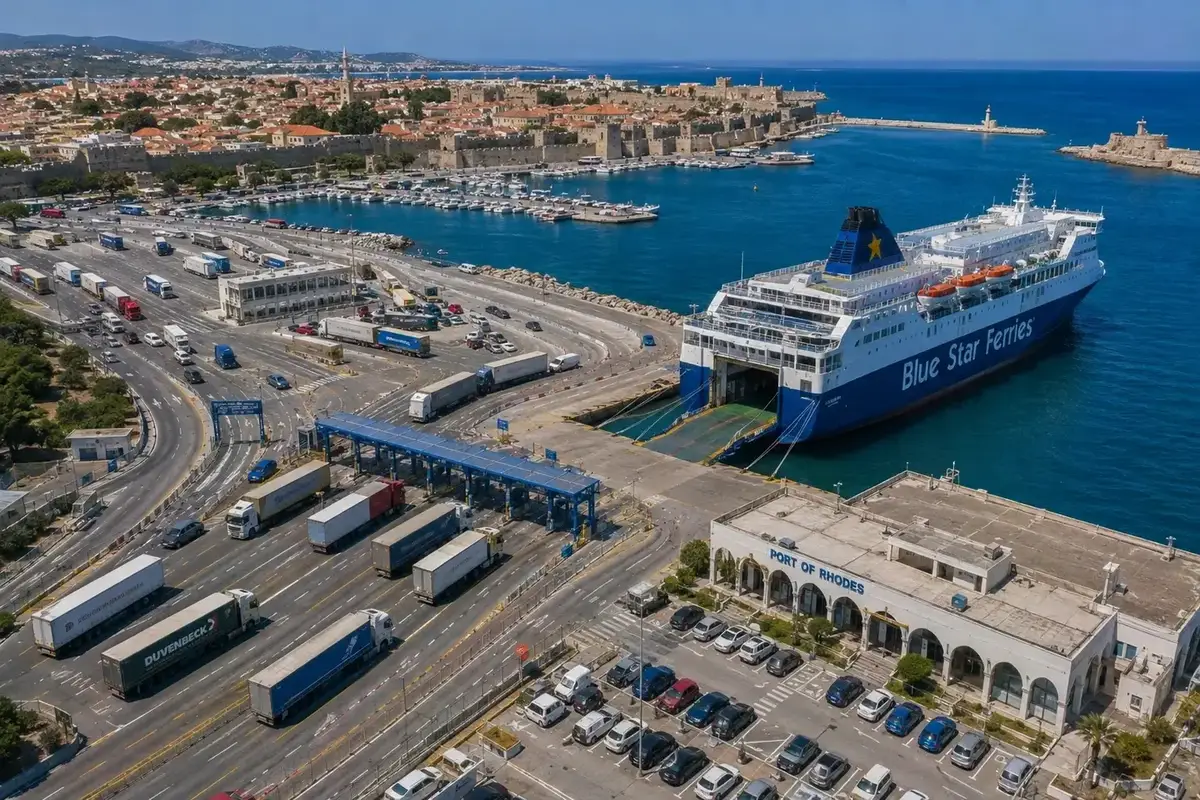 Port desservi par la liaison Le Pirée–Rhodes