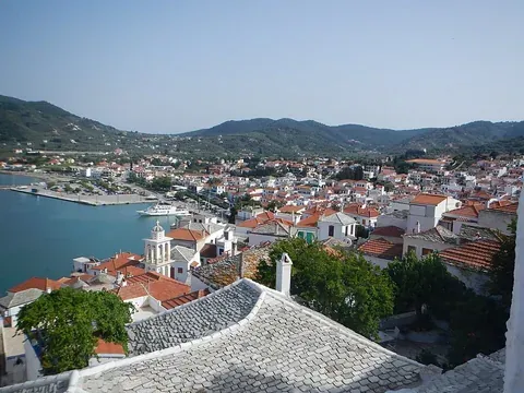 Vue de Chora (Skopelos), Grèce