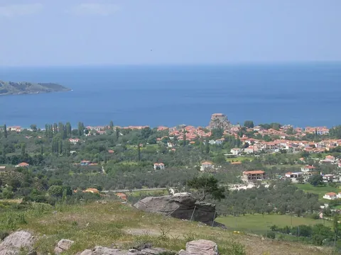 Vue de Petra (Lesvos), Grèce