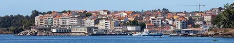 Vue de Portonovo, Espagne