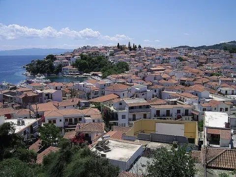 Vue de Skiathos, Grèce